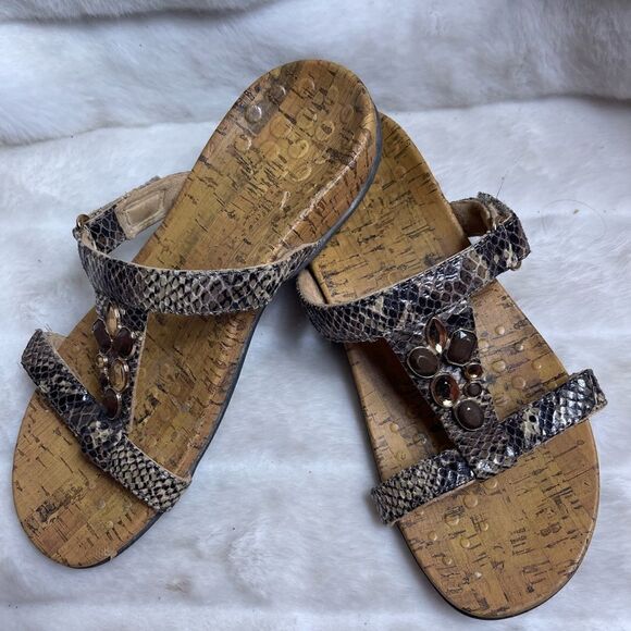 Vionic by Orthaheel Viviana snake skin print jewel Embellished Sandals SZ8 - Picture 2 of 12